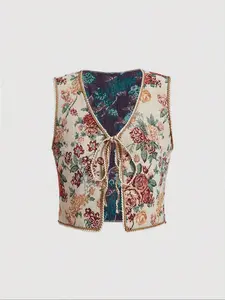 Women's Floral Print Tank Top, Boho Sleeveless Top for Daily Holiday Vacation Wear, Ladies Clothes for All Seasons