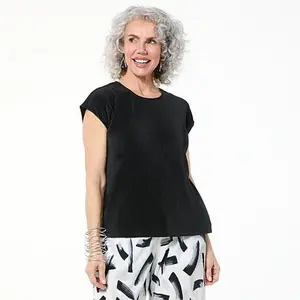 MarlaWynne WynneLayers Drop Shoulder Plisse Tank Top