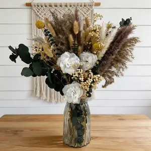 Boho Dried Flower Arrangement for Baby Shower, Pampas Grass Vase Centerpiece US