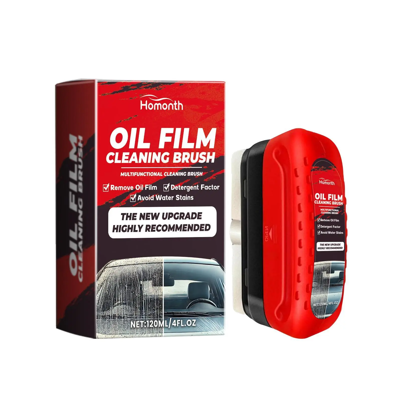Homonth Car Windscreen Cleaner, Windscreen Refurbishment Decontamination Cleaning Oil Film Cleaner