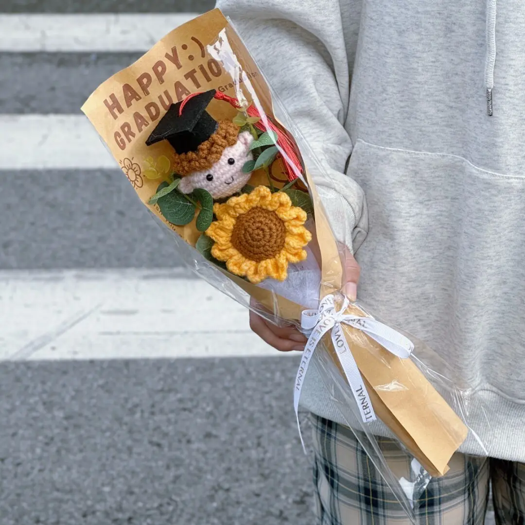 1p School Activity Gift, Graduation Photo Bouquet, Cartoon Flower Arrangement, Party Gift, Handmade Sunflower, Classmate Souvenir, Graduation Gifts