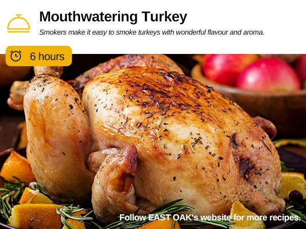 EAST OAK 30" Digital Electric Smoker, Outdoor Smoker with Glass Door and Meat Thermometer, 725 Sq Inches of Cooking with Remote, 4 Detachable Racks Smoker Grill for Party, Home BBQ, Night Blue