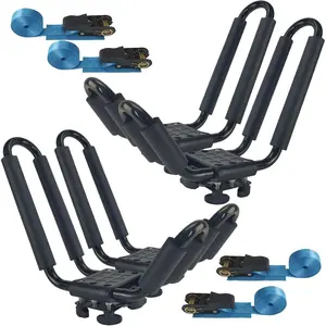 2 Pairs Kayak Roof Rack for Car Top Roof Mount Carrier J Cross Bar Canoe Boat