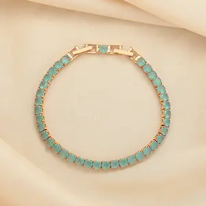 Korean version blue single-row small diamond design bracelet,charm bracelet,bracelet women,Suitable for daily use