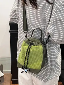 Outdoor Colorblock Crossbody Bag, Multifunctional Small Backpack, High Aesthetic Water Bottle Pack, Hiking Camping Shoulder Bag