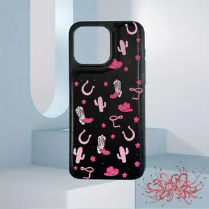 Western Cowgirl Print Card Holder Phone Case for iPhone 17/16/15/14/13/12 Pro/Plus/Pro Max/Air