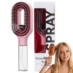 Curly Hair Detangling Comb with Fine Mist Spray, Prevents Breakage, Smooths Frizz, Designed for Curly Hair, Dry and Wet Use, Portable