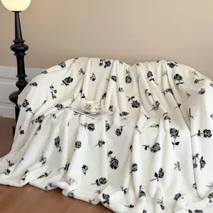 Double-Layer Warm Plush Blanket, Multifunctional Fluffy Throw for Sofa Bed, Winter Home Decor Gift for Valentine Christmas Halloween