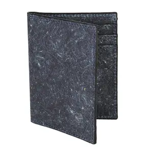 Unisex Coconut Vegan Leather Bi-Fold Card Wallet, Dark Indigo