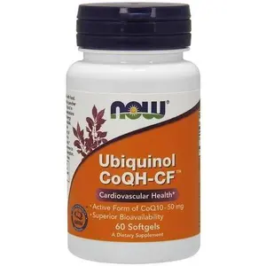 NOW Foods Ubiquinol CoQH-CF Dietary Supplement, 60 Softgels