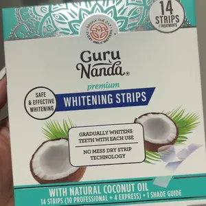 GuruNanda Whitening Strips, 7-day treatment (7 Packets - 2 Strips per pack) - Non-Slip, Dry Strip Technology