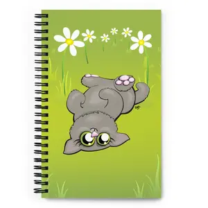 Cute Funny Cartoon Kitten Spiral Notebook for Kids and Kids at Heart