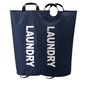 95L Large Laundry Basket, Laundry Hamper, Dirty Clothes Hamper for Laundry, Collapsible, Waterproof Laundry Baskets with Foam Protected Aluminum Handles for Laundry, Dorm, Family (Black) Collapsible Double-Layer Laundry Hamper