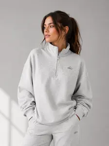 Alo Yoga Accolade 1/4 Zip Pullover Athletic Heather Grey