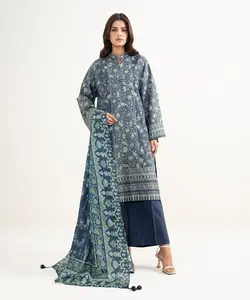 Sapphire Stitched Zari Lawn 3 Piece U3PE-DYS26V3-100 JM(45) Y (187)