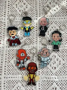 Invincible Chibi Acrylic Key Rings, Invincible Character Cute Keychains, Must Have Keychains, Key Rings Best Gift For Holiday