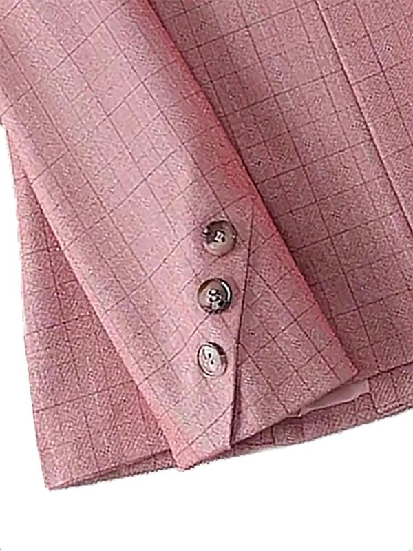 Women's Solid Color Lapel Neck Button Blazer, Elegant Long Sleeve Blazer for Work Office Business, Winter Clothes Women, Ladies Blazer for All Seasons，  Business Wear