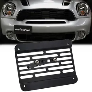 Front Bumper Tow Hook License Plate Mount Relocator Bracket fit for Mini Cooper S Countryman Peaceman R60 R61 F55 F56 2014+ Stainless Steel No Drill Holder