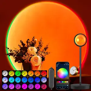 New Deal - Sunset Lamp Projector with APP & Button Control 360 Degree Rotation RGB+W LED Beads for Infinite Colors Night Light for Bedroom Decor Party Christmas Gifts Tiktok Live Room Decor