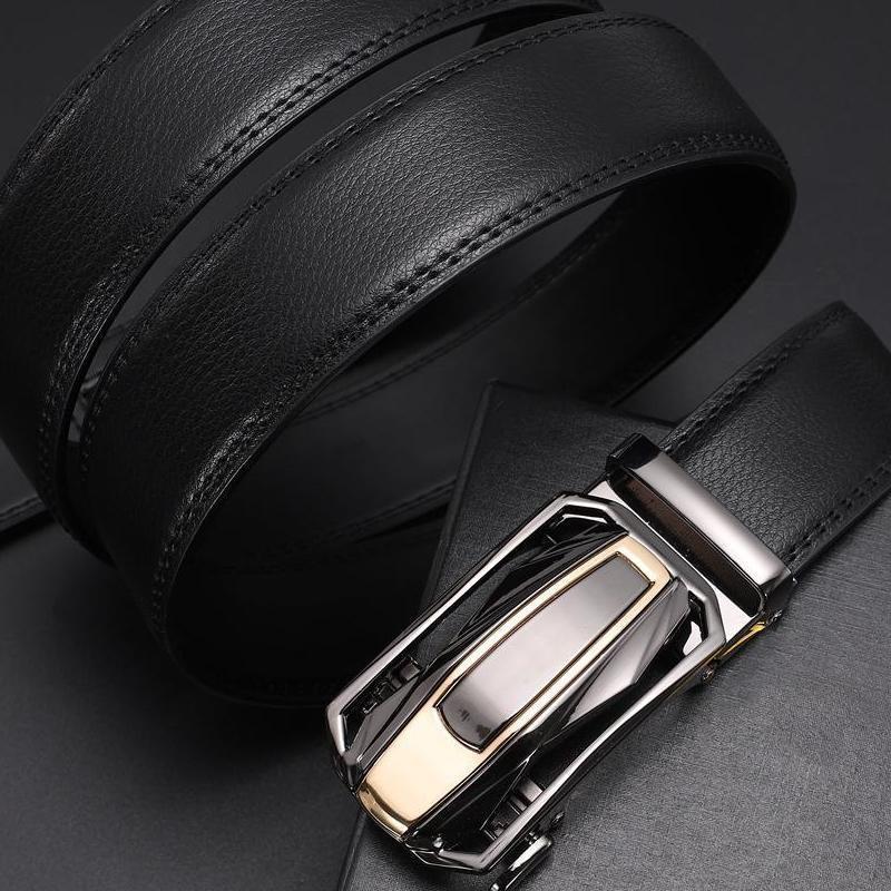 2pcs Men'S Ratchet Leather Belt Set - Sliding Belt Adjustable For Gift Mens Dress Fashion Belts1 3/ 8", Christmas Gift Ideal Men'S Belt Accessory