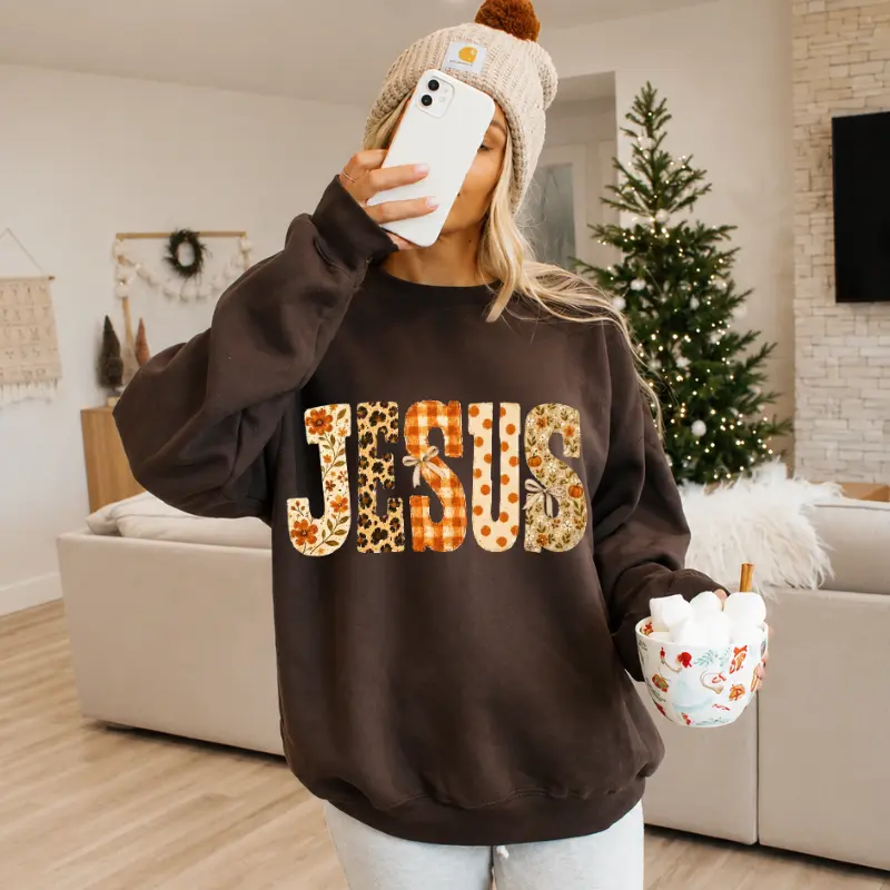 Gildan Jesus Fall Sweatshirt, Christian Faith Graphic Crewneck, Trendy Autumn Pullover, Cozy Religious Sweater, Inspirational Fall Gift, Long Sleeve Christian Apparel