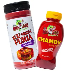 COMBO - Furia Snack Seasoning & Chamoy Classic - Sr. Michelado - Bottle Flavor Spice powder & Bottle Chamoy Candy Sauce Flavor