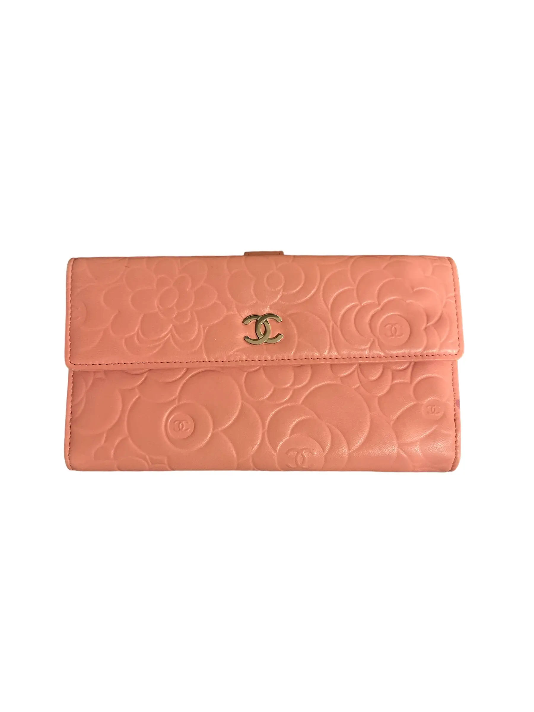 Pre-owned CHANEL Leather small leather goods Camellia Wallet