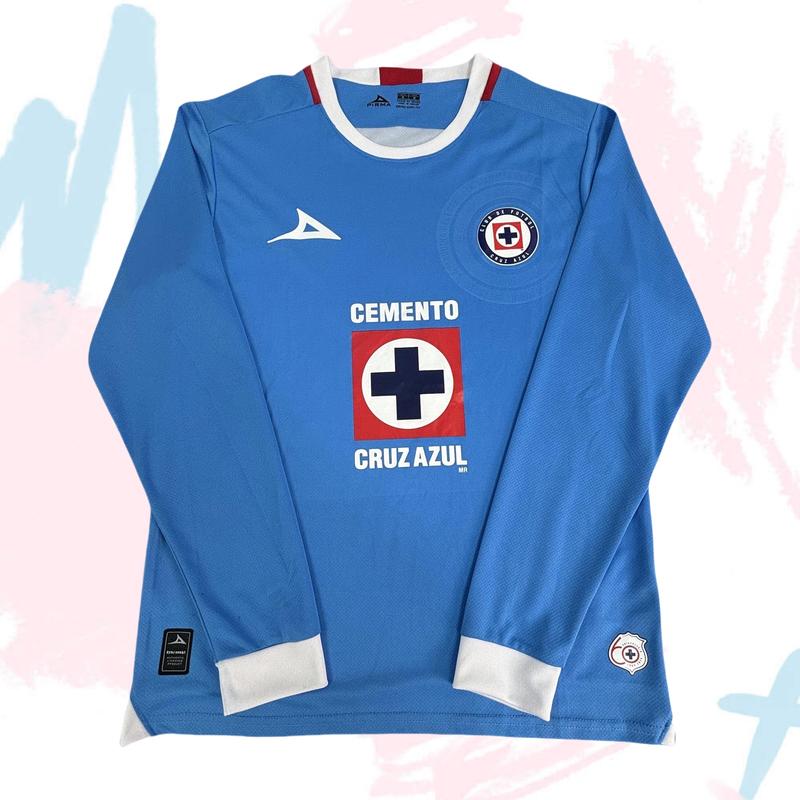 24 25 MEXICO LIGA MX CRUZ AZUL Away Long Sleeve Soccer Jersey Fans Version White