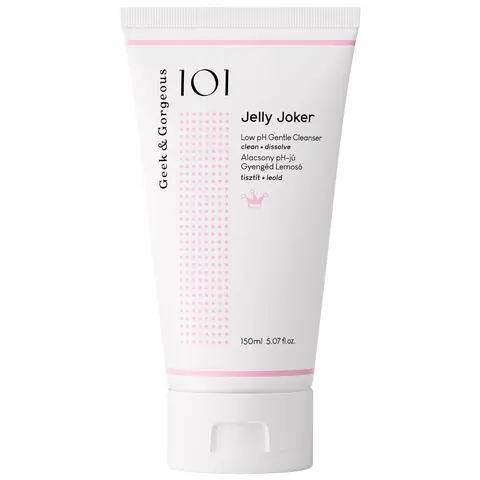 GEEK & GORGEOUS Jelly Joker Gentle Jelly Gel Face Wash - Vegan, Cruelty-Free, Gluten-Free, Low pH, Hydrating, Non-Foaming, Water-Soluble Daily Care Makeup Remover for Sensitive & All Skin Types, 5.07 oz (Dissolve Clean Formula)
