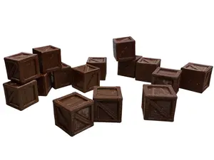 Pack of 15 Brown crates for board games lot 8808