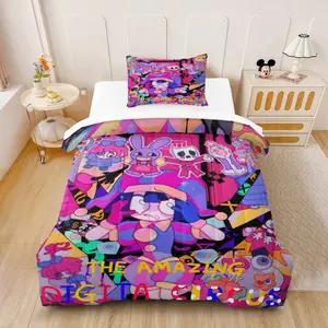 Magical Number Circus Pattern Bedding Set, Including 1 Comforter And 1 Or 2 Pillowcases Without Pillow Inserts, Children's And Adult Bedroom Decoration Gift