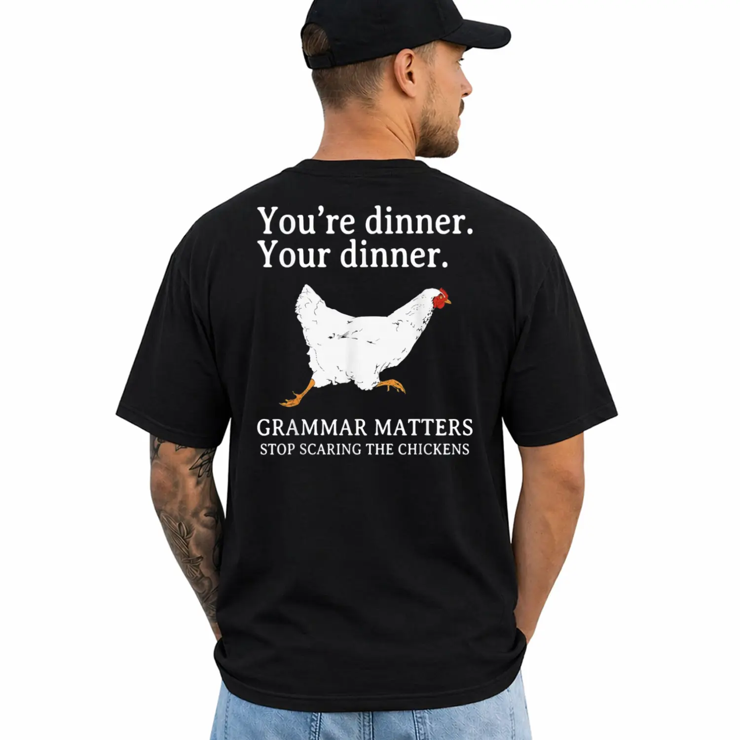 Your're Dinner Your Dinner  Funny, Short Sleeve Printed Graphic Shirt, Daily Menswear
