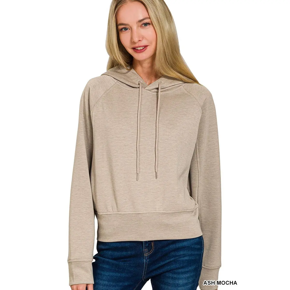 Zenana Drawstring Scuba Hoodie