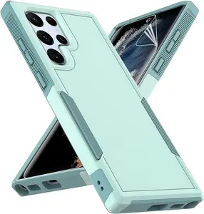 Samsung Galaxy S22 Ultra Case: Dual Layer Protective Heavy Duty Cell Phone Cover Shockproof Rugged with Screen Protector - Military Protection Bumper Tough - Samsung Galaxy S22 Ultra 5G