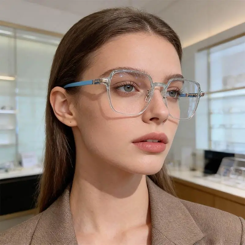 Unisex Modern Plastic Frame Sports Eyewear with UV Color-Changing Anti-Glare Lenses - Blue Light Blocking for Gaming & Office Work, Protection, Fashionable