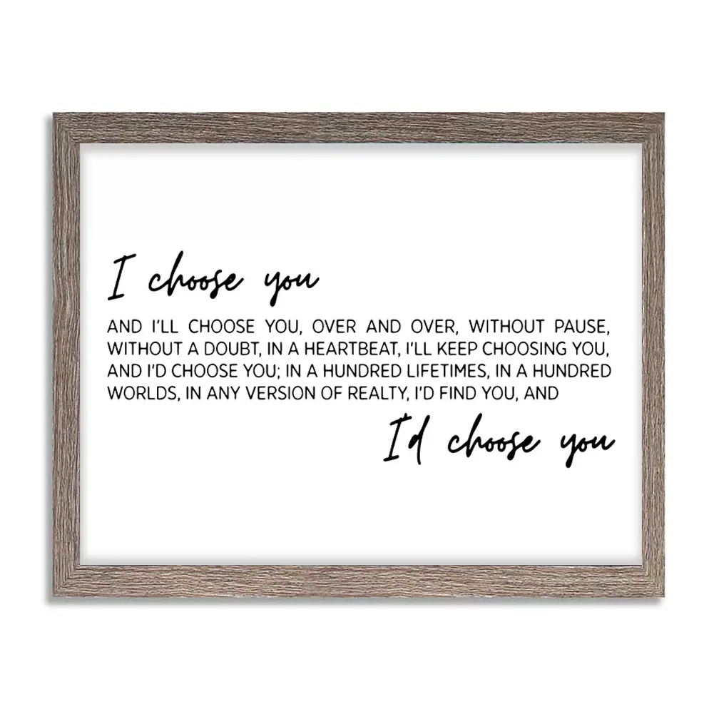 “I Choose You” Canvas Print Wall Art – Minimalist Romantic Quote Frame for Bedroom, Wedding & Anniversary Decor | Palette&Wall | summervibes