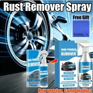 Automotive Rust Remover Spray 120ML – Fast-Acting Iron & Rust Cleaner for Wheels, Rims & All Metal Surfaces – Premium Car Detailing Chemicals, Safe for Most Automotive Finishes, Cars & Motorcycles