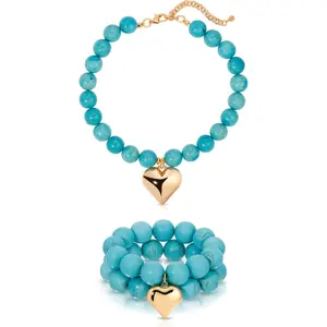 Luck & Love Set Blue Bracelet Heart Design Bracelet
