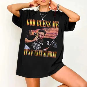 Funny God Bless Me It's Freakin' Summah Unisex T-Shirt in Comfort Colors – Pigment-Dyed Vintage Faded Tee, Heavyweight Relaxed Fit for Summer Party Fans, Soft Cotton Streetwear Essential for Women & Men
