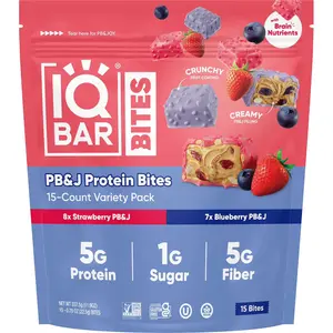 IQBAR BITES PB&J Protein Bites, Variety Pack, 15 ct