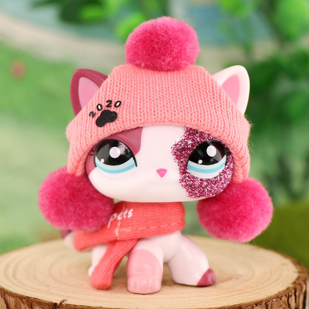 Cute Mini Pet Shop Shorthair Cat Bobble Head Toys for Kids | Safe & Fun Collectible Figurines Cake Topper Animals Figures Birthday Party Decorations