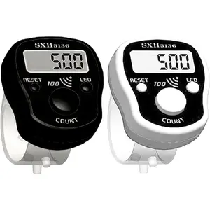 Finger Counter Click Manual Digital clicker, 5pack Stitch Tally Knitting Counters Led Re-settable Digits Pitch  LCD Display finger Number Counter  Row, People, Score, Inventory,Crochet