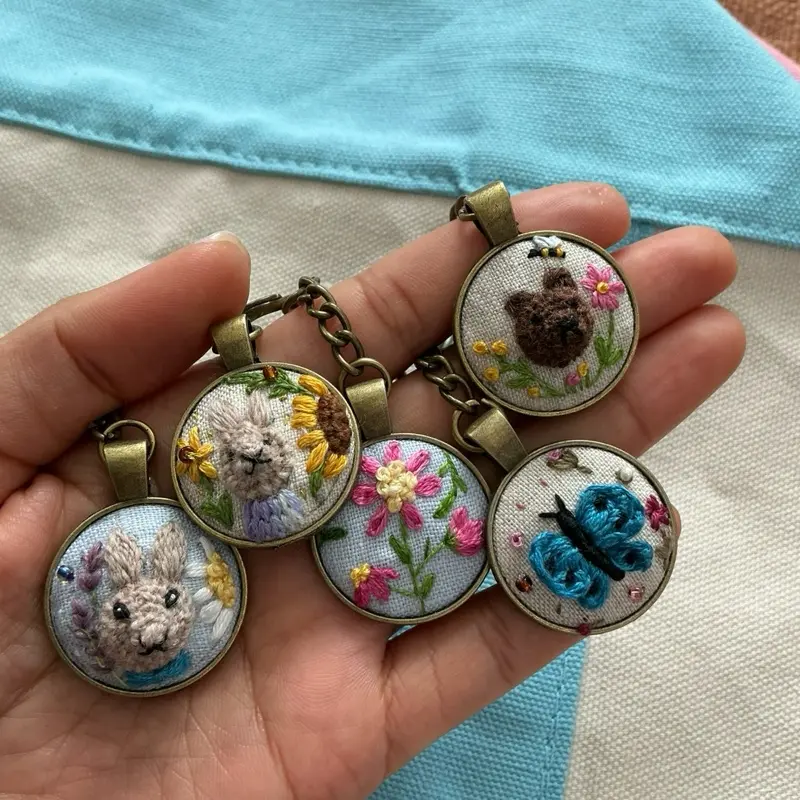 Hand Embroidered Keychain Hand Embroidered Keychain