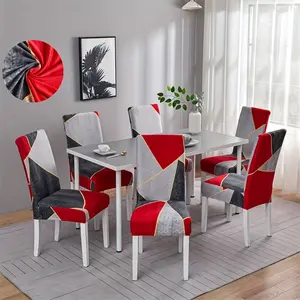 4/6pcs Elastic Chair Covers,  Stretch Dining Chair Covers, Suitable for Home Living Room Kitchen Decor Seat Protection, Universal Furniture Covers, 4/6pcs Set