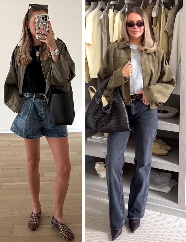 HVEWARM Women's Faux Suede Bomber Jacket Fall Winter Lapel Pilot Coat Casual Oversized Long Sleeves Zip Up Trendy Streetwear Outerwear Soft Luxe Look Classic Trendy Twist