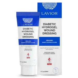 LAVIOR Diabetic Wound Gel 1oz – Natural Hydrogel for Cuts, Scrapes, Ulcers, CGM Site & Deep Wounds – Fast Healing – Inula Viscosa – ADA Endorsed, Podiatrist Tested, Vegan, Made in USA