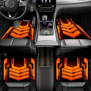 4-Piece Fashion Car Floor Mats with Strong Tooth Pattern, Durable Polyester, Fits Most Cars Suv Trucks, Design, Interior Protection
