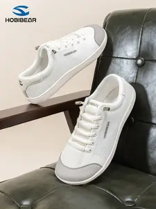 HOBIBEAR Spring Autumn Wide Toe Minimalist Breathable Mesh Sneakers, Unisex Lightweight No-Tie Commuter Shoes, Walking Shoes, Comfortable Casual Footwear