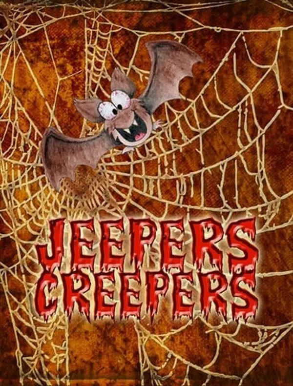 Jeepers Creepers with Bat and Spider web Halloween Flag Garden Size