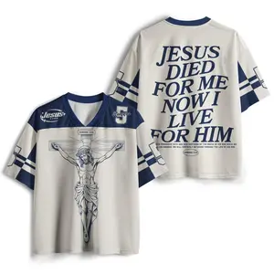 Jesus Died For Me Now I Live For Him Christian Mesh Jersey, Vintage Fashion, Classic Styles for Everyone, Must-Have Basic, Always